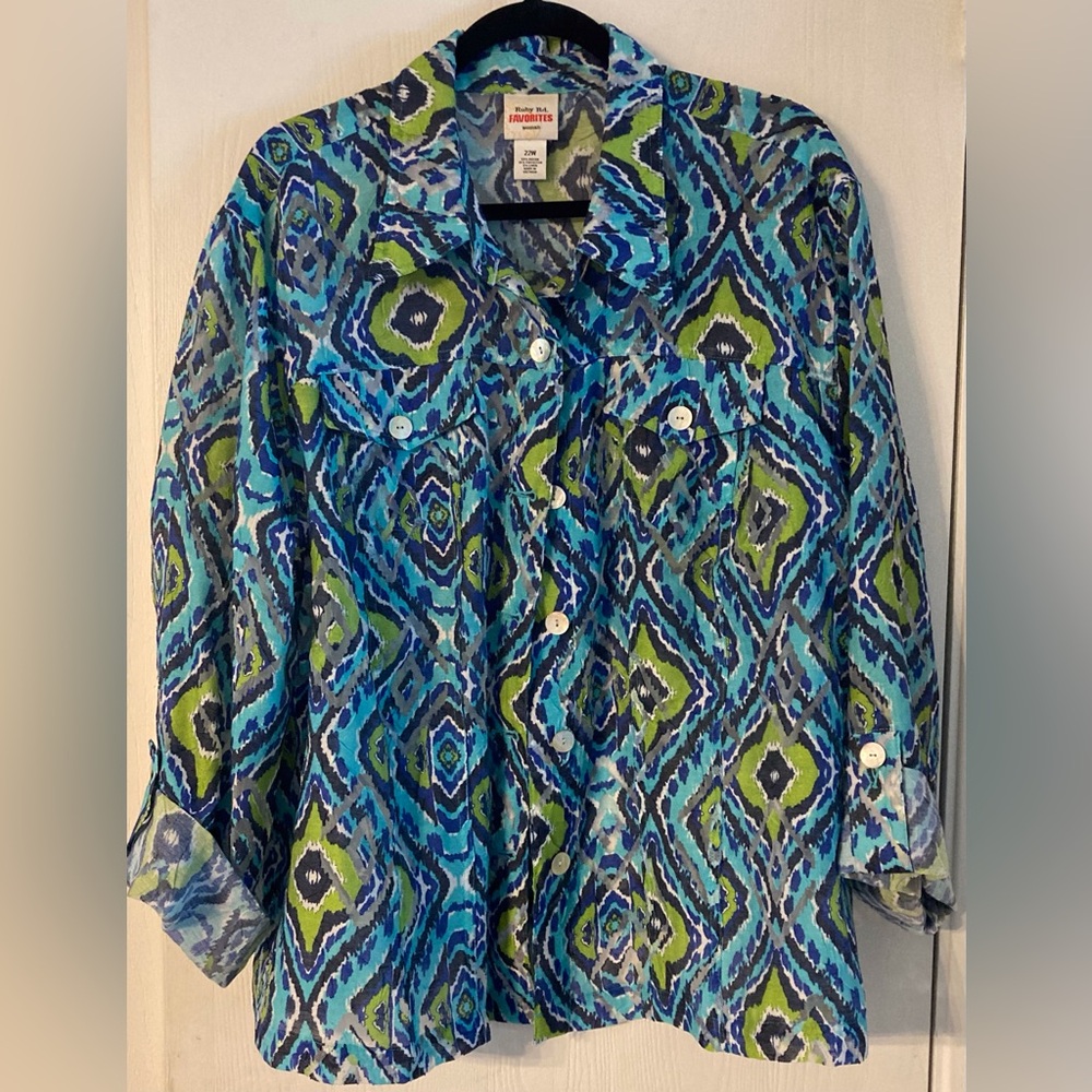 Ruby Rd. Multicolor Patterned Blouse